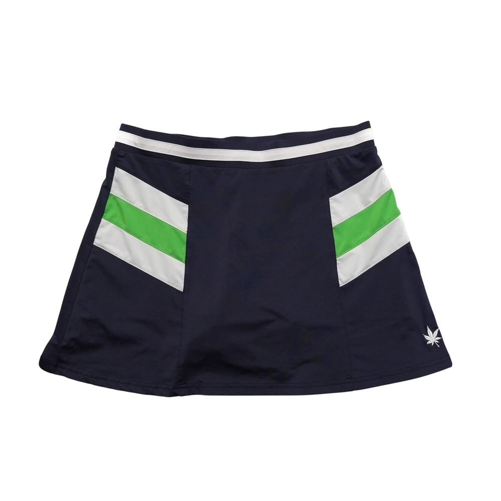 Boast Skort Women Medium Navy Green White Stripe Tennis Golf Built In Shorts